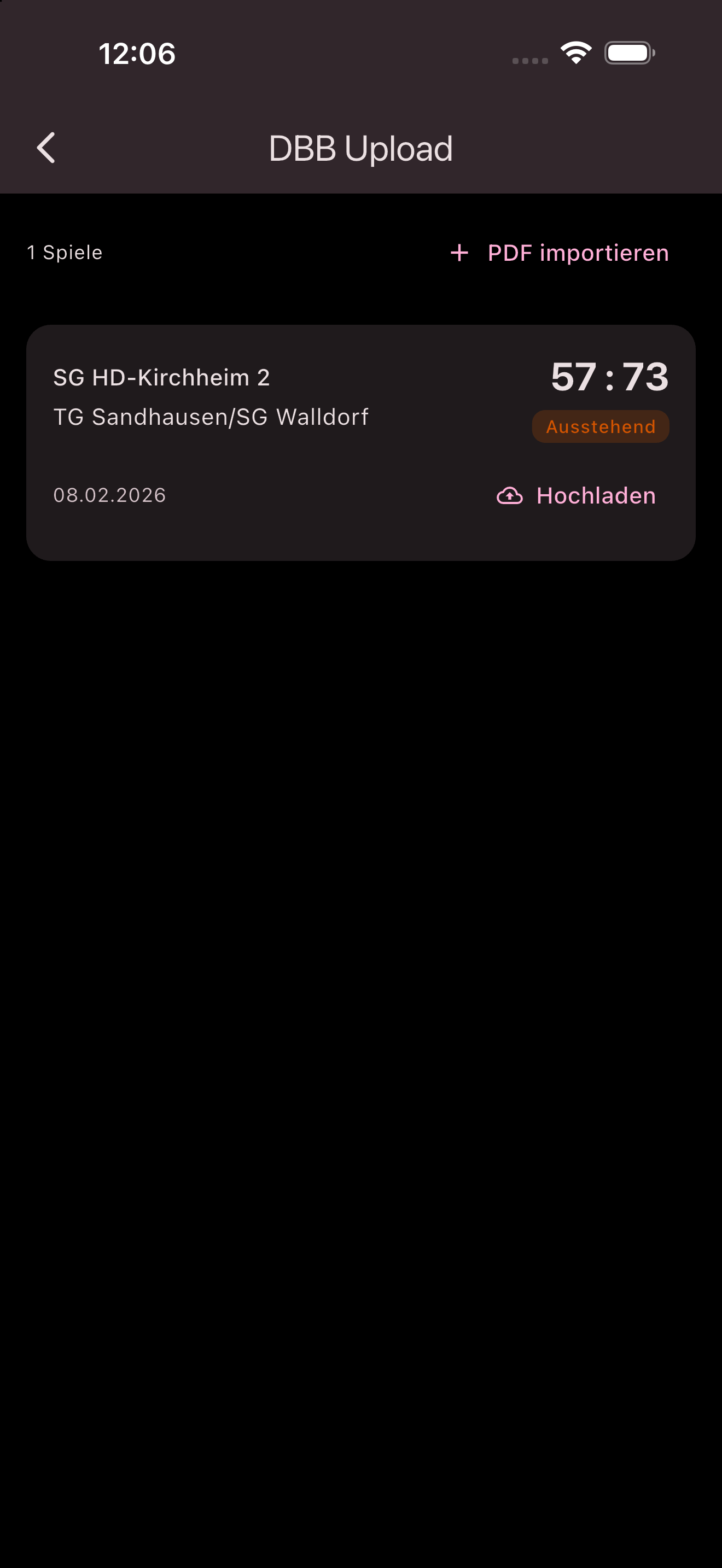 DBB-Upload Feature in den Einstellungen finden