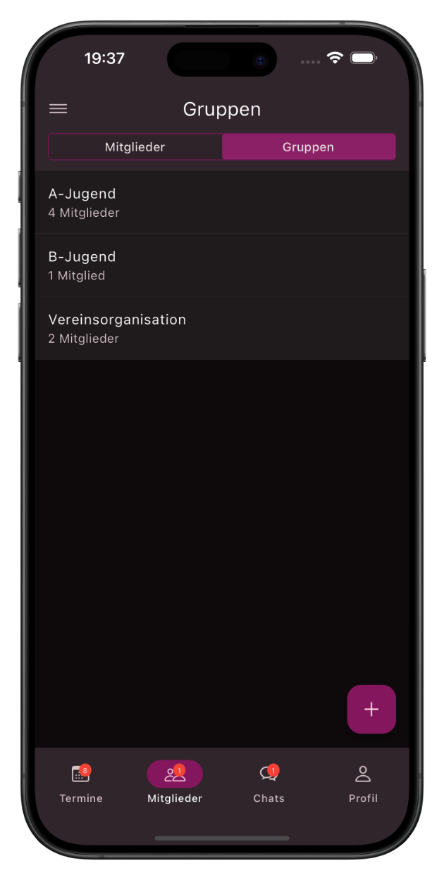 Screenshot Gruppen