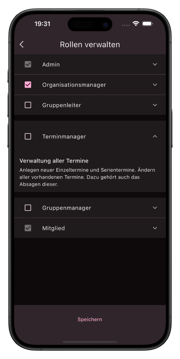 Screenshot Rollen