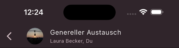 Gruppenname auf der oberen Navigationsleiste