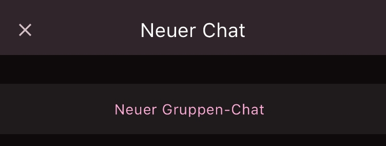 Neuen Gruppenchat anlegen Taste