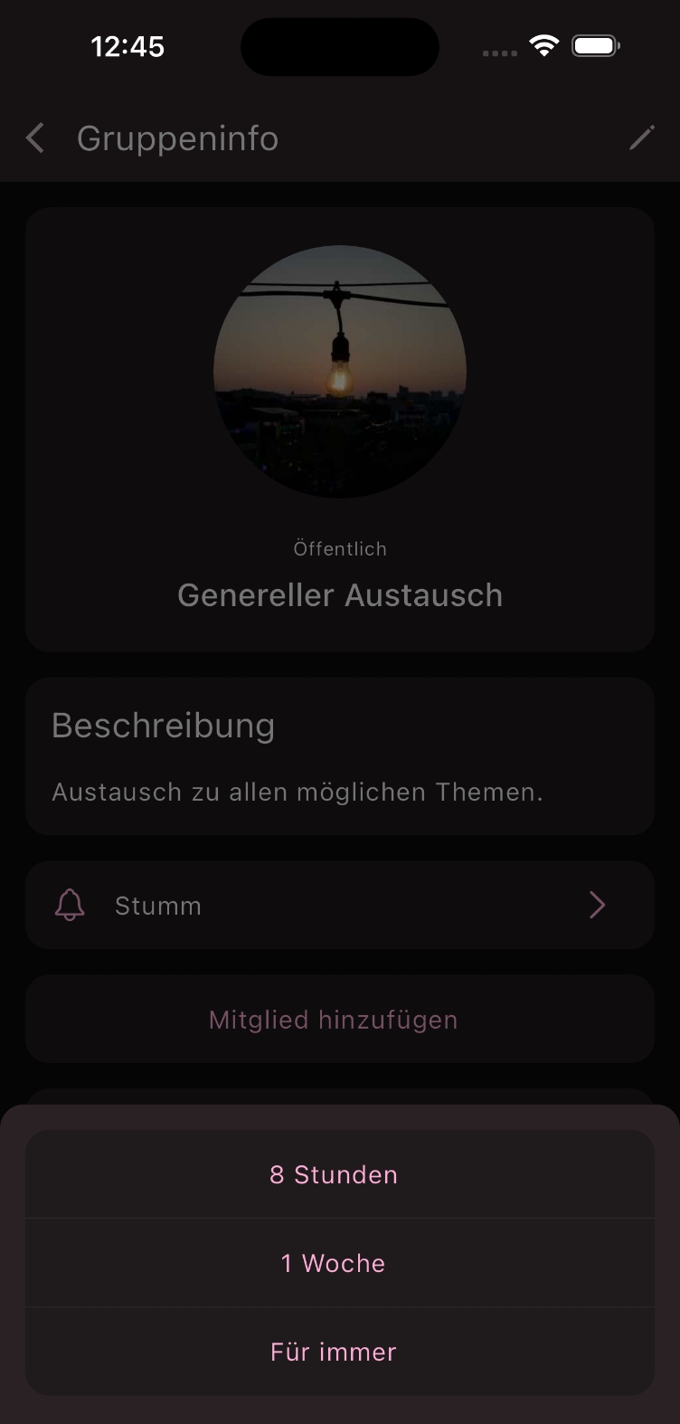 Zeitdauer Stummschaltung