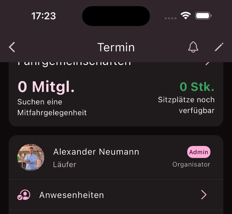 Anwesenheiten Taste