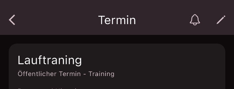 Termin bearbeiten Taste