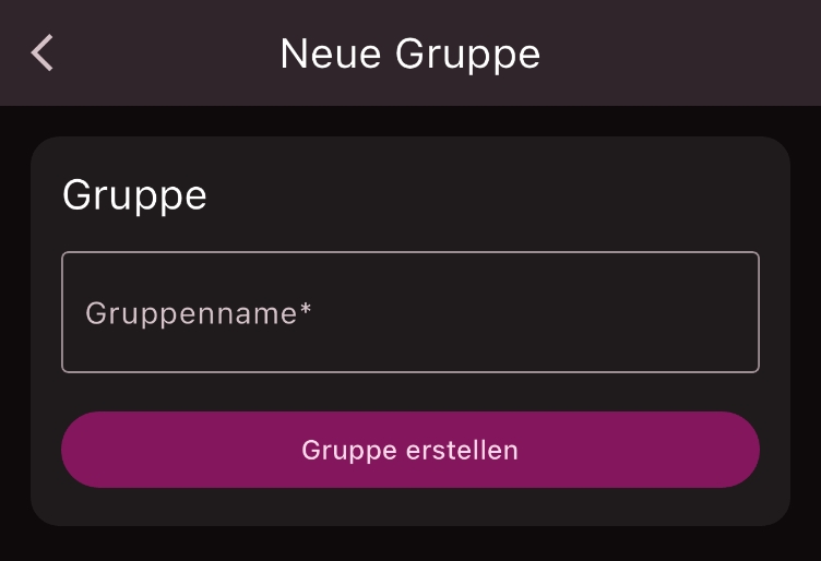 Eingabemaske Gruppe anlegen