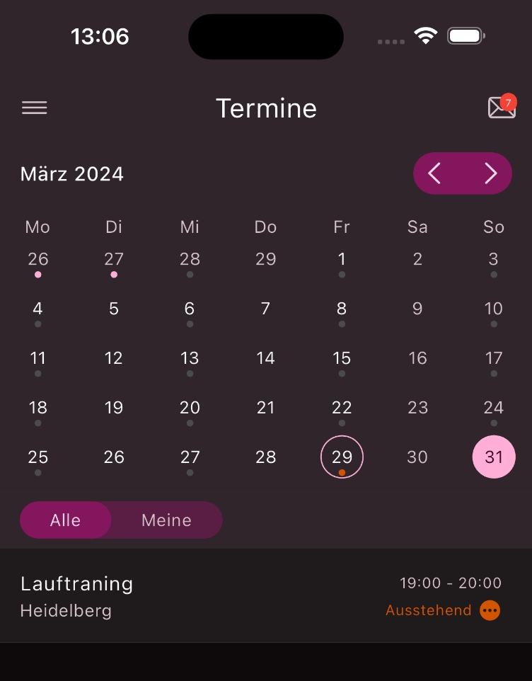 Termin der bearbeitet werden soll