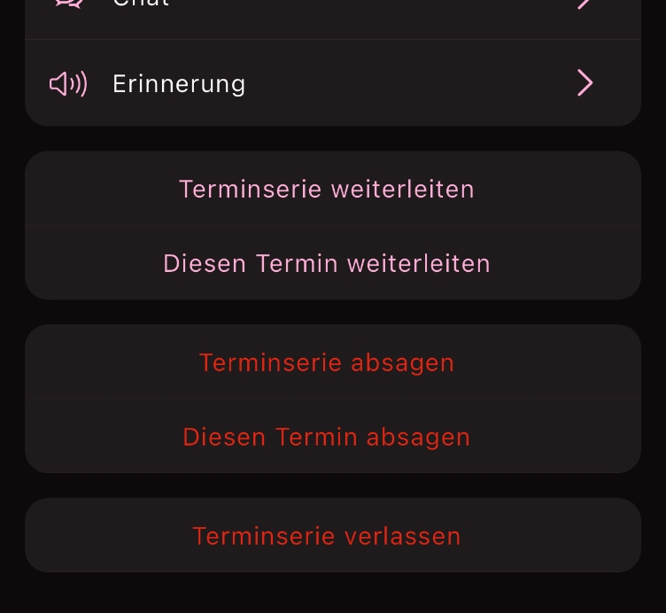 Termin der weitergeleitet werden soll