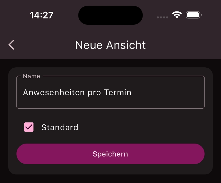 Ansicht speichern