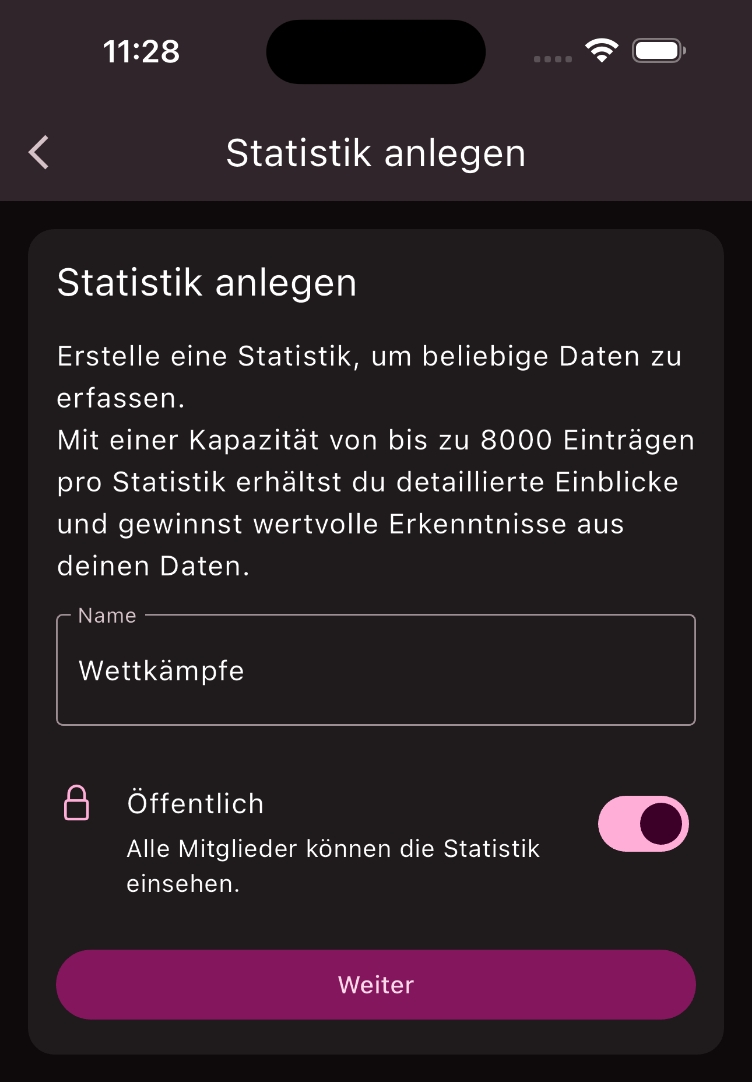 Statistik anlegen